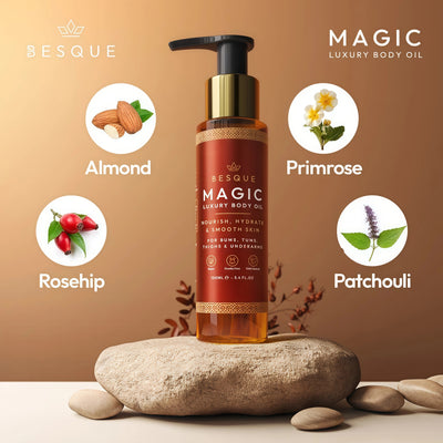 Besque Original Magic Body Oil - Hydrating Body Oils for Women - 200ml